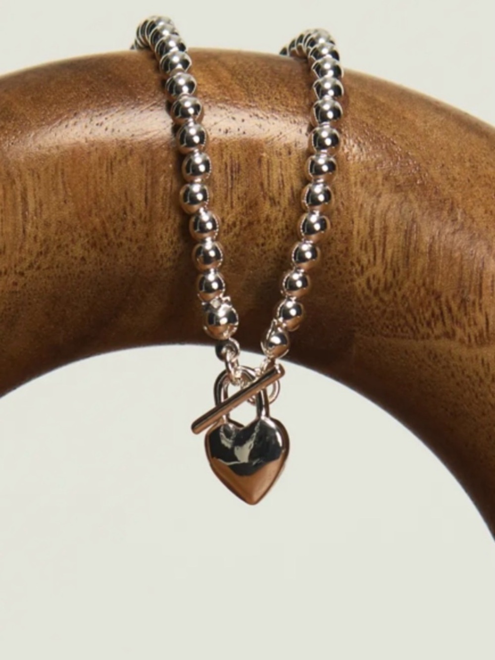NWT Lucky Brand Heart Toggle Bracelet Silver Tone